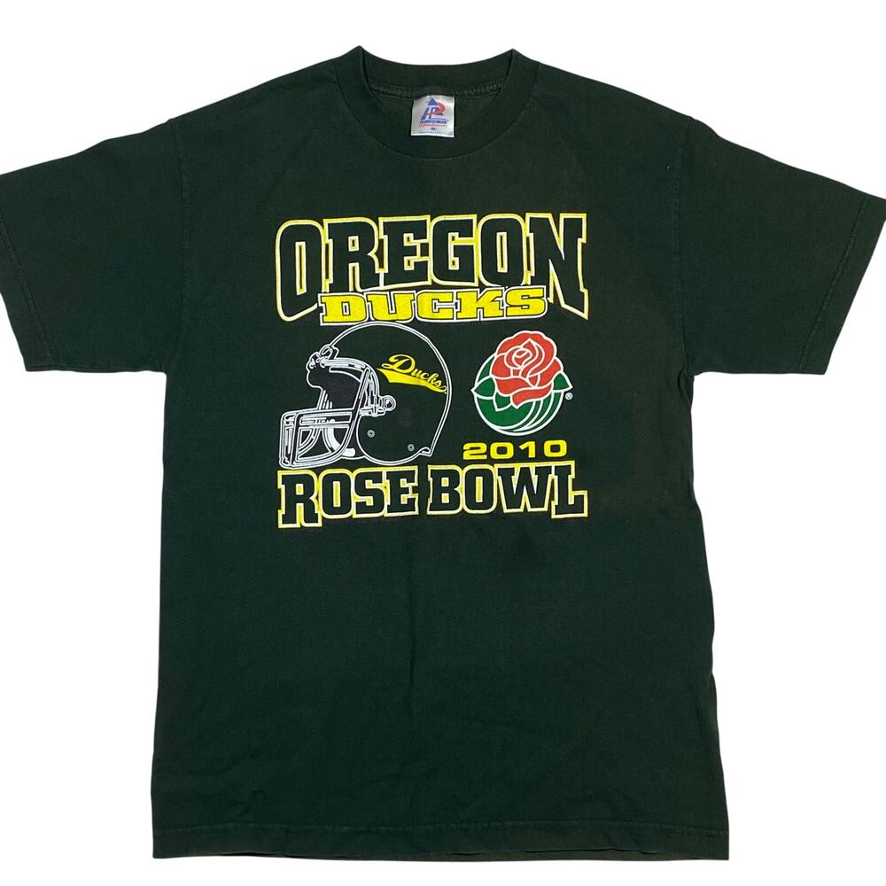 Oregon Ducks 2010 Rose Bowl Game T-Shirt Medium Dark Green Large Graphic TriLake